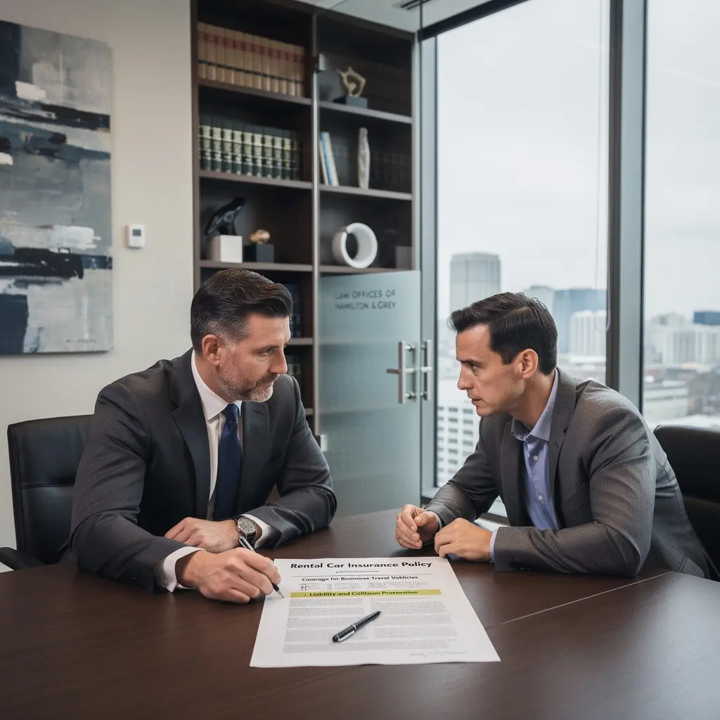 Osoba przeglądająca opcje dodatkowe dla ubezpieczenia wynajmu samochodu.