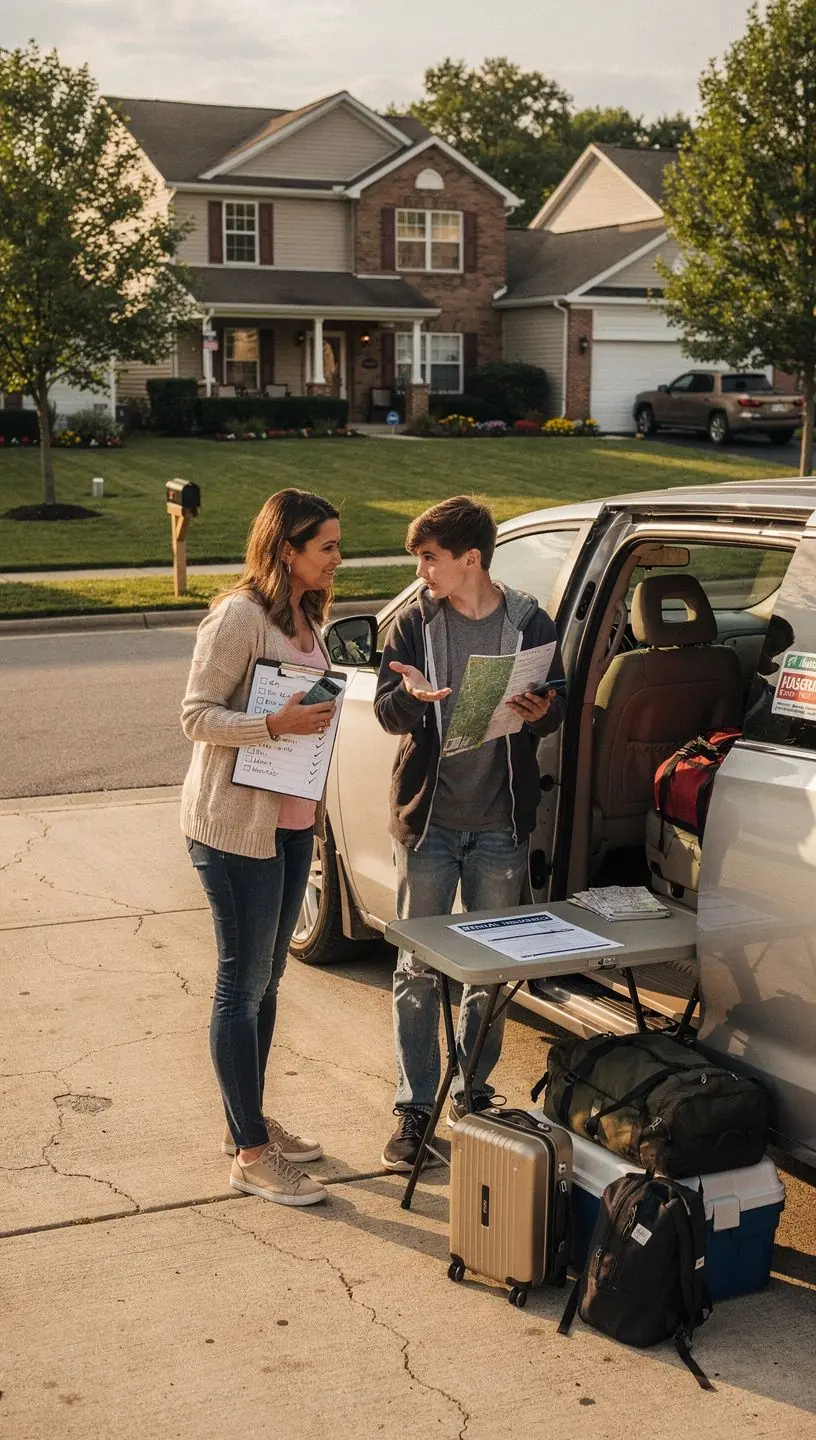 Ilustracja przedstawiająca proces przeglądu dodatków do polisy ubezpieczeniowej.